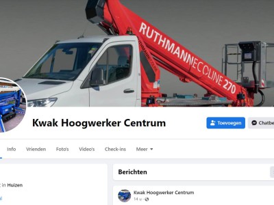 Kwak Hoogwerker Centrum nu ook op Facebook